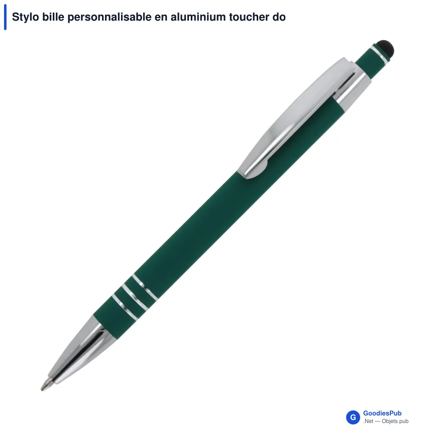 Stylo bille personnalisable en aluminium toucher doux avec logo - Athènes - Image 8