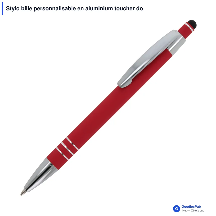 Stylo bille personnalisable en aluminium toucher doux avec logo - Athènes - Image 9