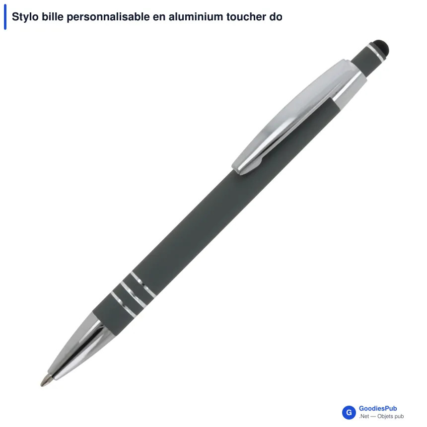 Stylo bille personnalisable en aluminium toucher doux avec logo - Athènes - Image 10