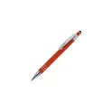 Variante Orange - Stylo bille personnalisable en aluminium toucher doux avec logo - Athènes