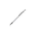 Variante Blanc - Stylo bille personnalisable en aluminium toucher doux avec logo - Athènes