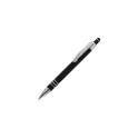 Variante Noir - Stylo bille personnalisable en aluminium toucher doux avec logo - Athènes