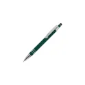 Variante Vert foncé - Stylo bille personnalisable en aluminium toucher doux avec logo - Athènes