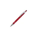 Variante Rouge - Stylo bille personnalisable en aluminium toucher doux avec logo - Athènes