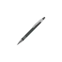 Variante Gris - Stylo bille personnalisable en aluminium toucher doux avec logo - Athènes