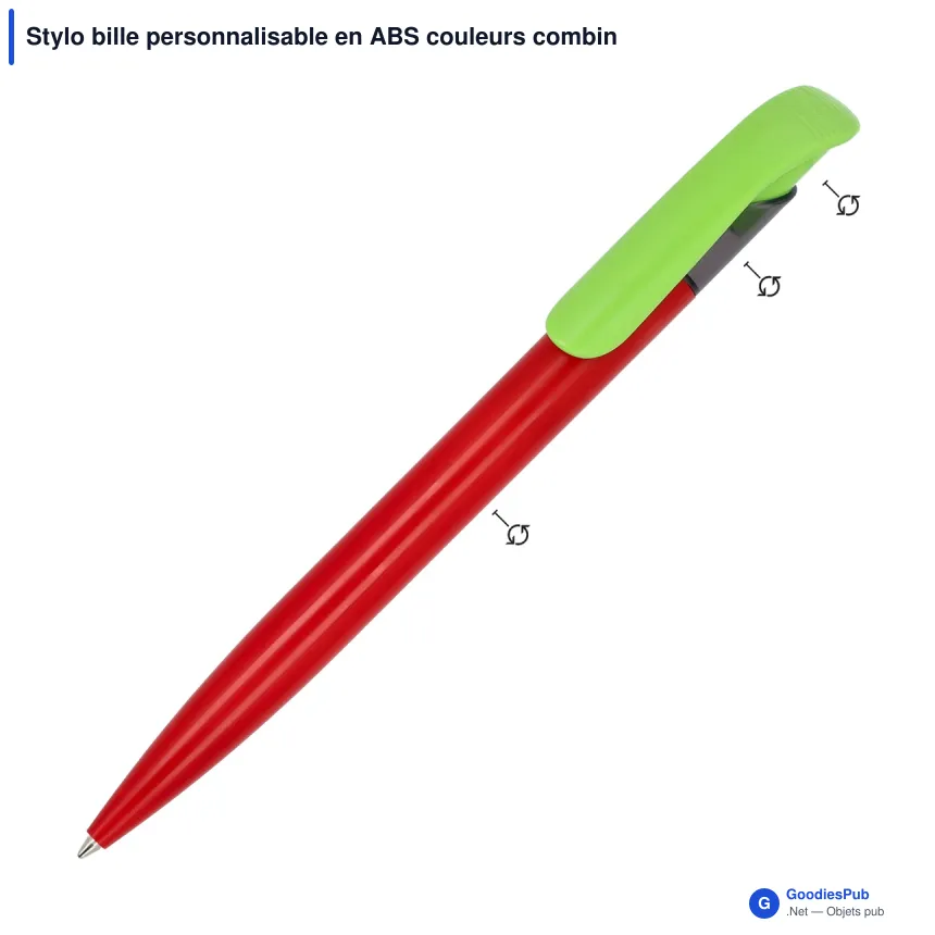 Stylo bille personnalisable en ABS couleurs combinées - Atlas Combi - Image 2