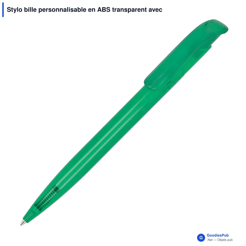 Stylo bille personnalisable en ABS transparent avec logo - Atlas - Image 3