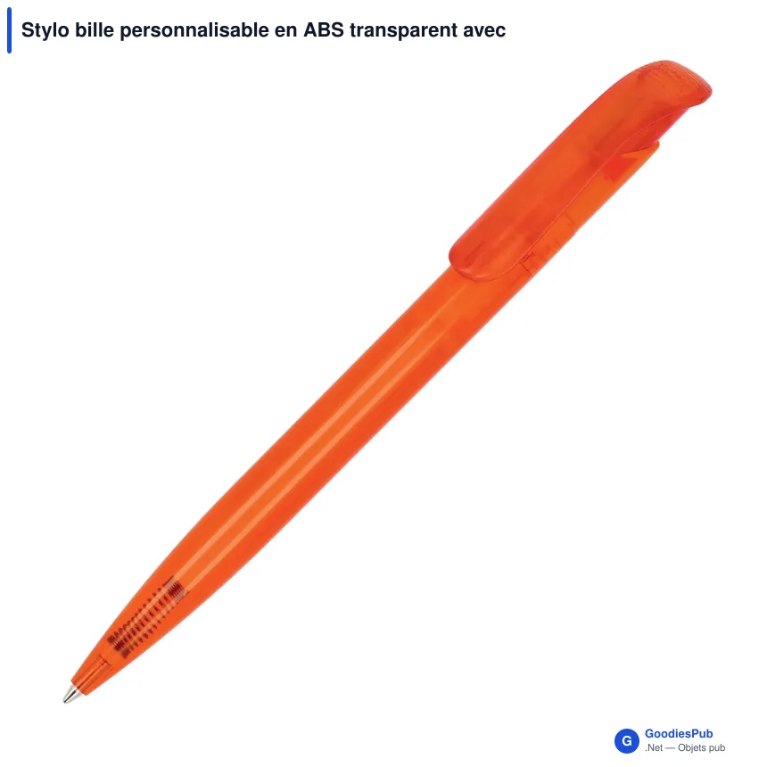 Stylo bille personnalisable en ABS transparent avec logo - Atlas - Image 4