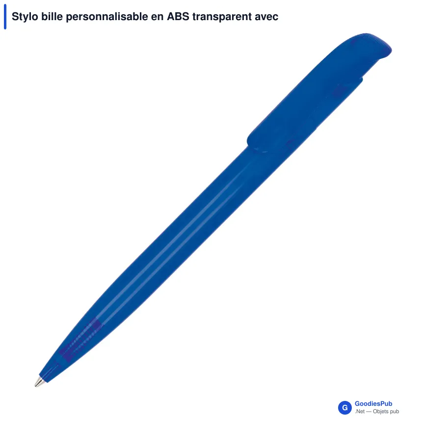 Stylo bille personnalisable en ABS transparent avec logo - Atlas - Image 5