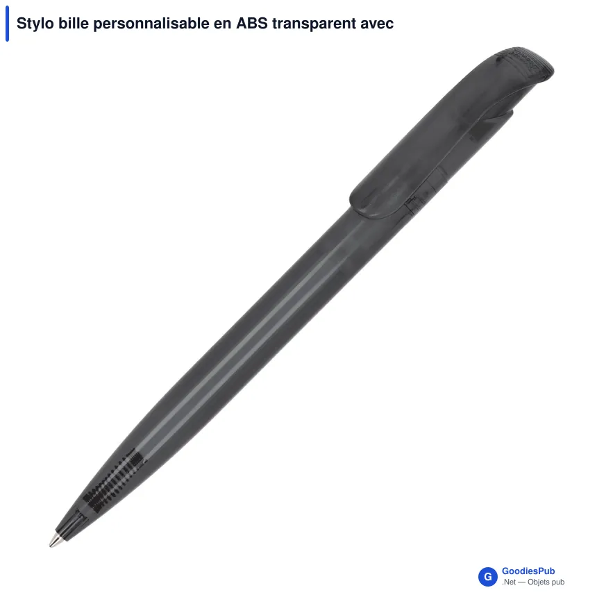 Stylo bille personnalisable en ABS transparent avec logo - Atlas - Image 6