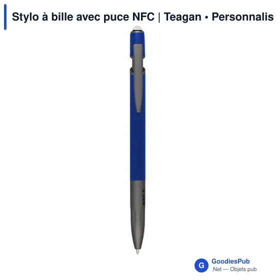 Stylo à bille personnalisable avec puce NFC - Teaganavec logo - Image 11