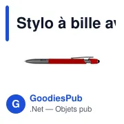 Stylo à bille personnalisable avec puce NFC - Teaganavec logo - Miniature 4