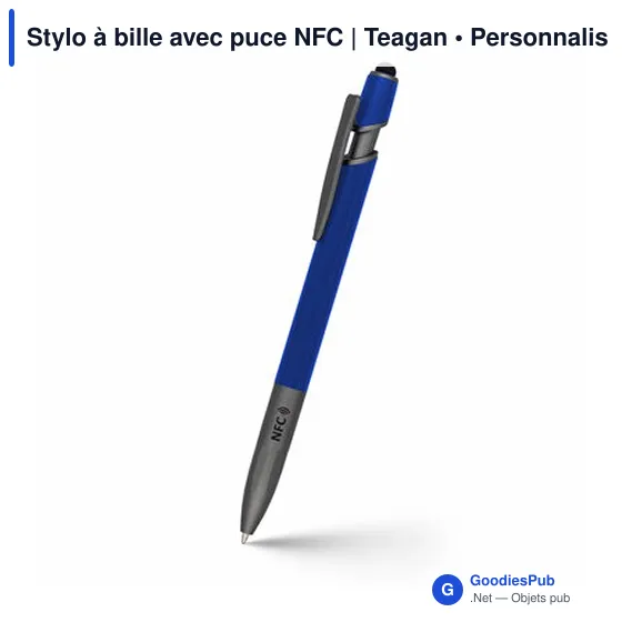 Stylo à bille personnalisable avec puce NFC - Teaganavec logo - Image 8