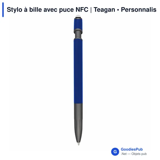 Stylo à bille personnalisable avec puce NFC - Teaganavec logo - Image 9