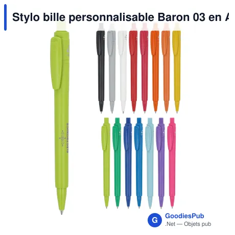 Stylo bille personnalisable Baron 03 en ABS recyclé avec logo - Stilolinea