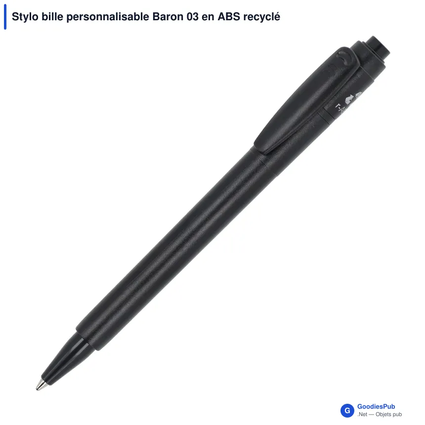 Stylo bille personnalisable Baron 03 en ABS recyclé avec logo - Stilolinea - Image 2