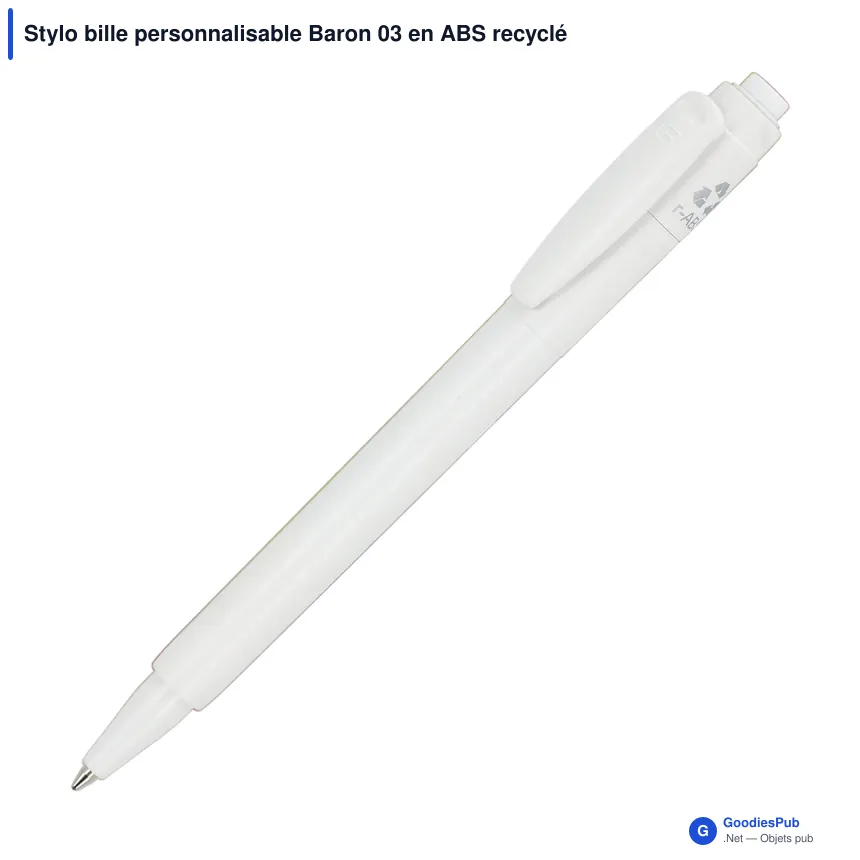 Stylo bille personnalisable Baron 03 en ABS recyclé avec logo - Stilolinea - Image 11