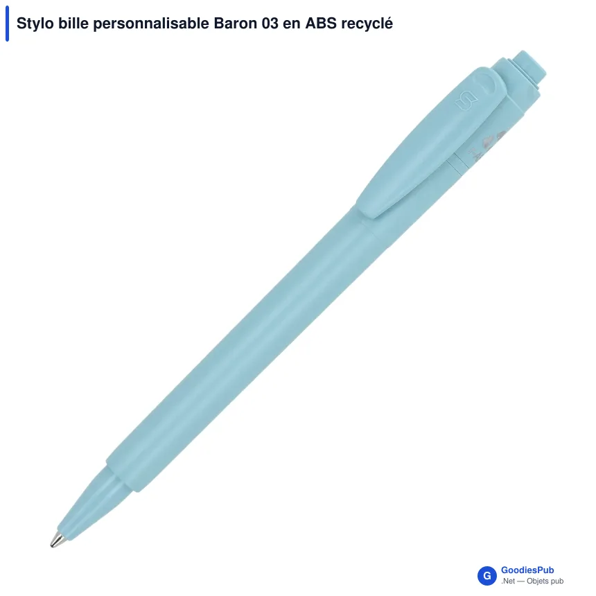 Stylo bille personnalisable Baron 03 en ABS recyclé avec logo - Stilolinea - Image 3