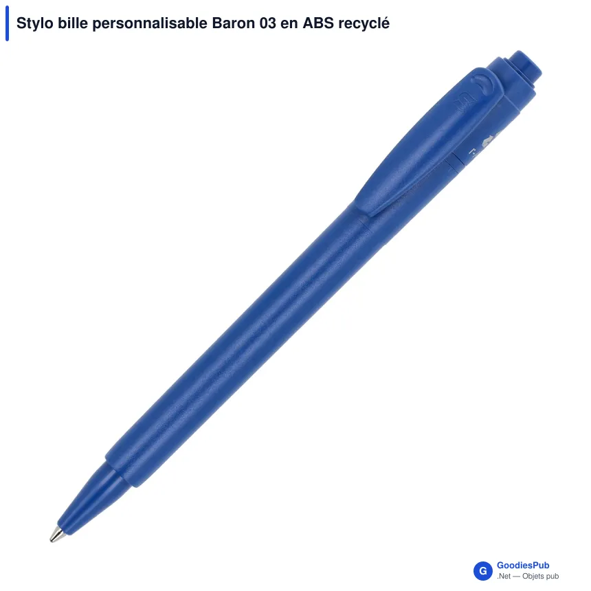 Stylo bille personnalisable Baron 03 en ABS recyclé avec logo - Stilolinea - Image 4