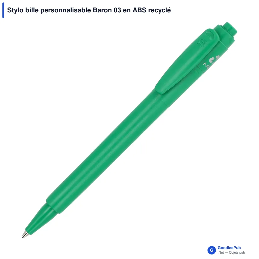 Stylo bille personnalisable Baron 03 en ABS recyclé avec logo - Stilolinea - Image 6