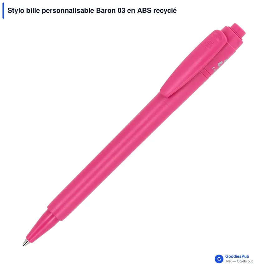 Stylo bille personnalisable Baron 03 en ABS recyclé avec logo - Stilolinea - Image 8