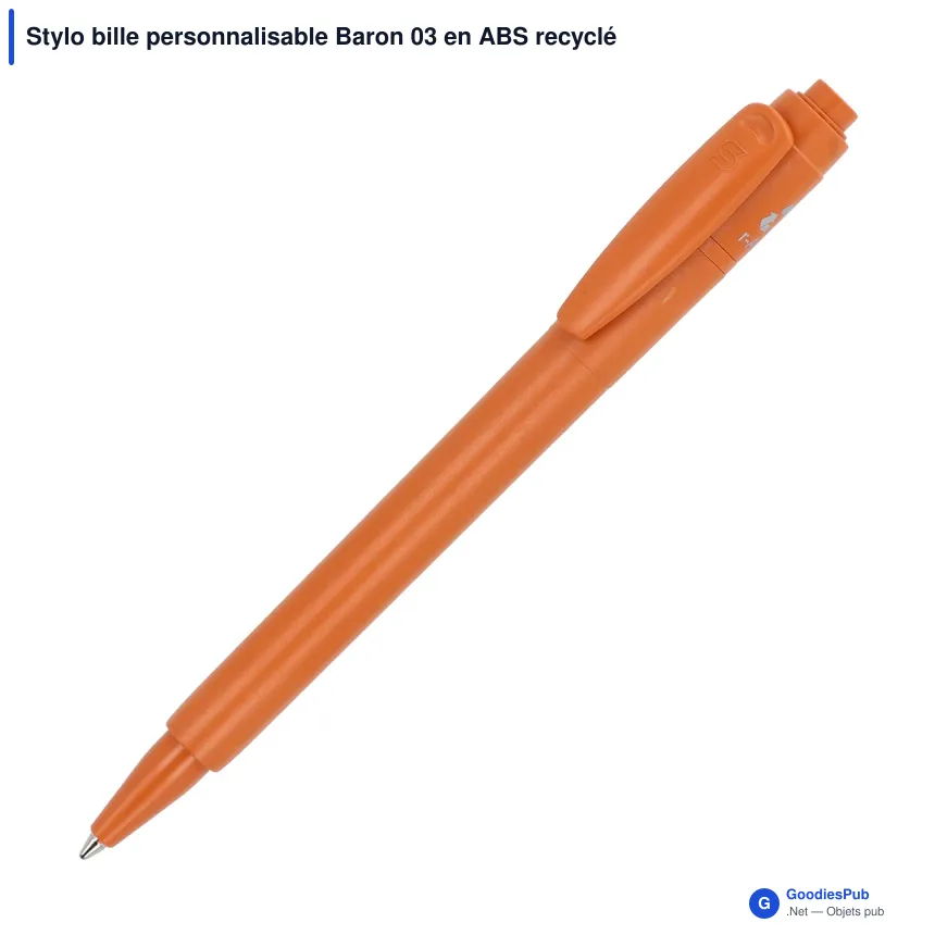 Stylo bille personnalisable Baron 03 en ABS recyclé avec logo - Stilolinea - Image 9