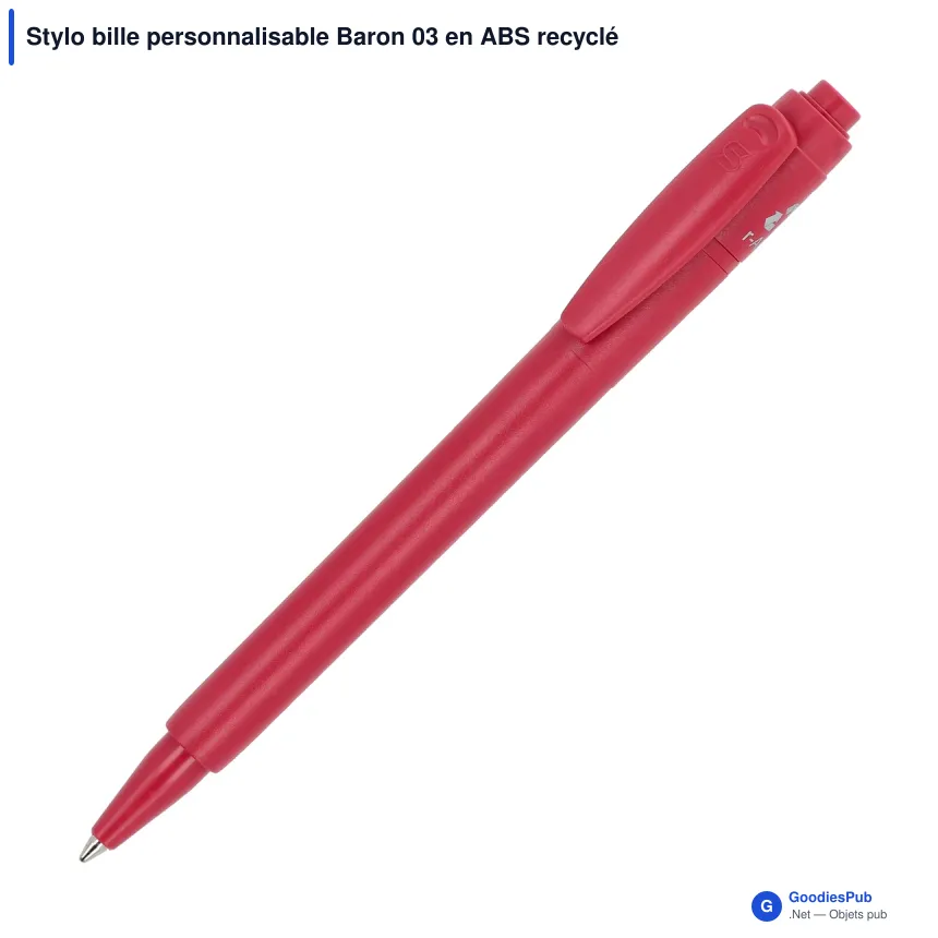 Stylo bille personnalisable Baron 03 en ABS recyclé avec logo - Stilolinea - Image 10