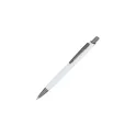 Variante Blanc - Stylo bille personnalisable en aluminium soft touch avec logo - Boston