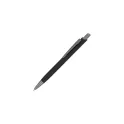 Variante Noir - Stylo bille personnalisable en aluminium soft touch avec logo - Boston