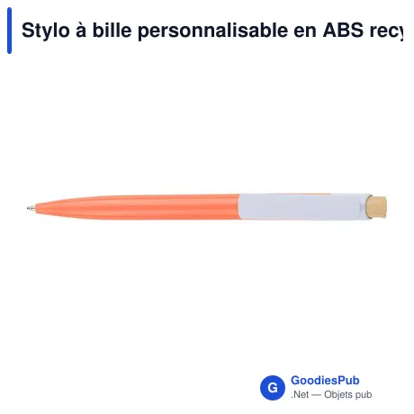 Stylo à bille personnalisable en ABS recyclé Zian avec logo