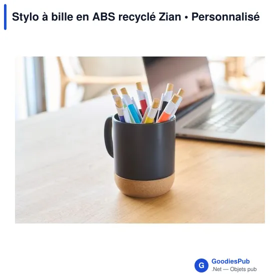 Stylo à bille en ABS recyclé Zian - Image 55