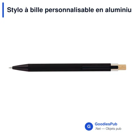 Stylo à bille personnalisable en aluminium recyclé Kira avec logo