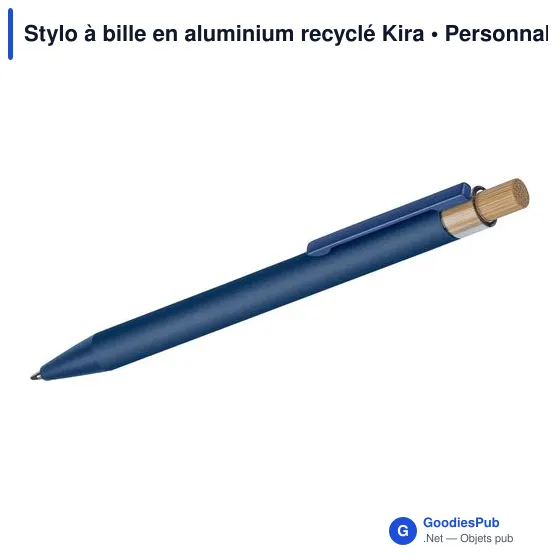 Stylo à bille en aluminium recyclé Kira - Image 6