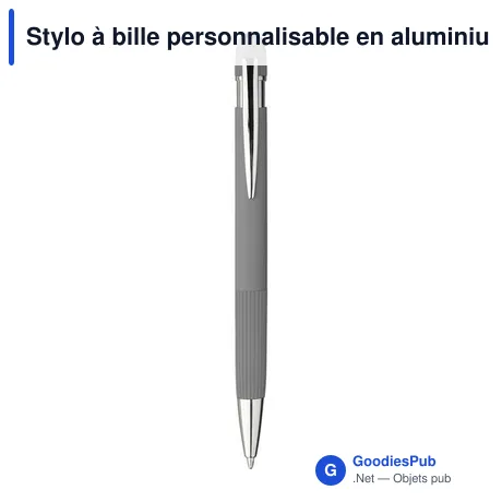 Stylo à bille personnalisable en aluminium recyclé - Maelavec logo