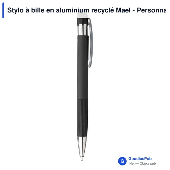 Stylo à bille personnalisable en aluminium recyclé - Maelavec logo - Image 4
