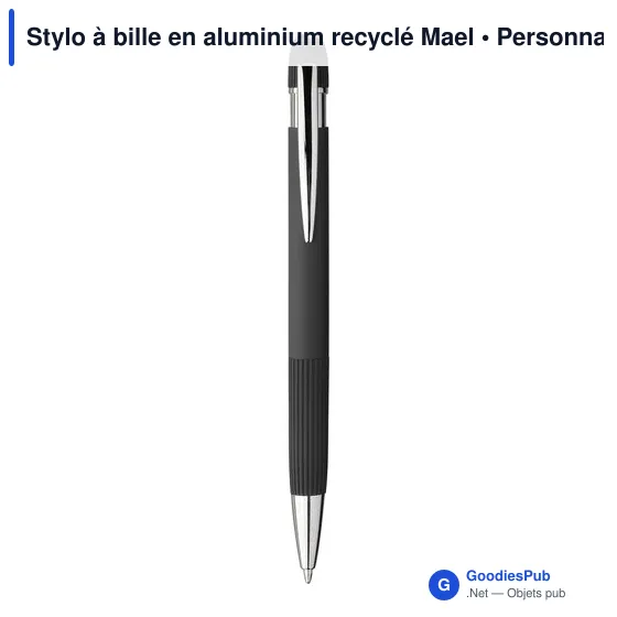 Stylo à bille personnalisable en aluminium recyclé - Maelavec logo - Image 5