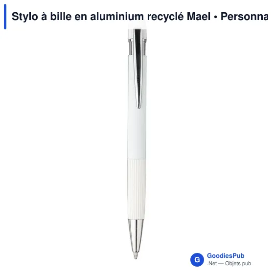 Stylo à bille personnalisable en aluminium recyclé - Maelavec logo - Image 9