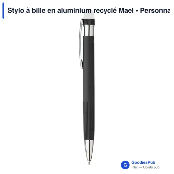 Stylo à bille personnalisable en aluminium recyclé - Maelavec logo - Image 10