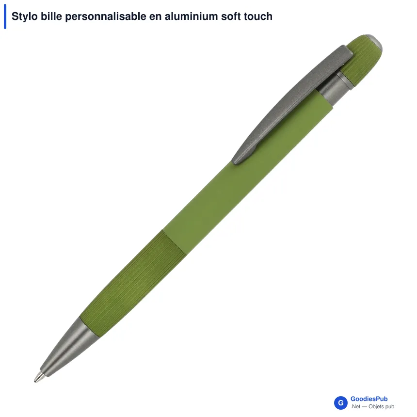 Stylo bille personnalisable en aluminium soft touch avec logo - Toulouse - Image 5