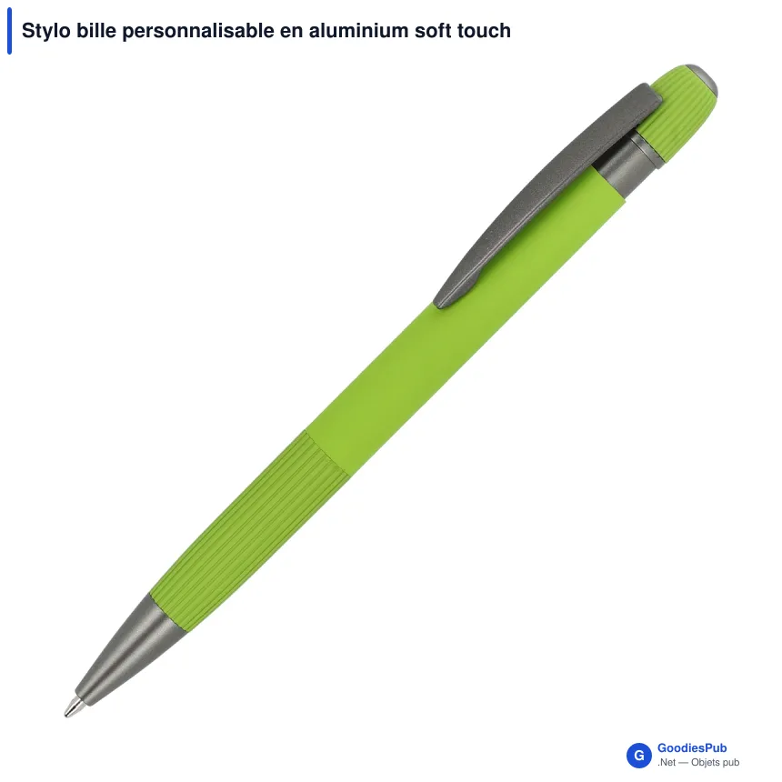 Stylo bille personnalisable en aluminium soft touch avec logo - Toulouse - Image 6