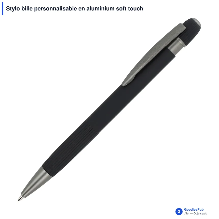 Stylo bille personnalisable en aluminium soft touch avec logo - Toulouse - Image 7
