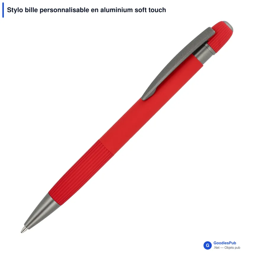 Stylo bille personnalisable en aluminium soft touch avec logo - Toulouse - Image 8