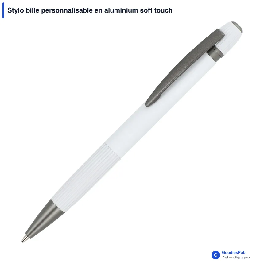 Stylo bille personnalisable en aluminium soft touch avec logo - Toulouse - Image 9