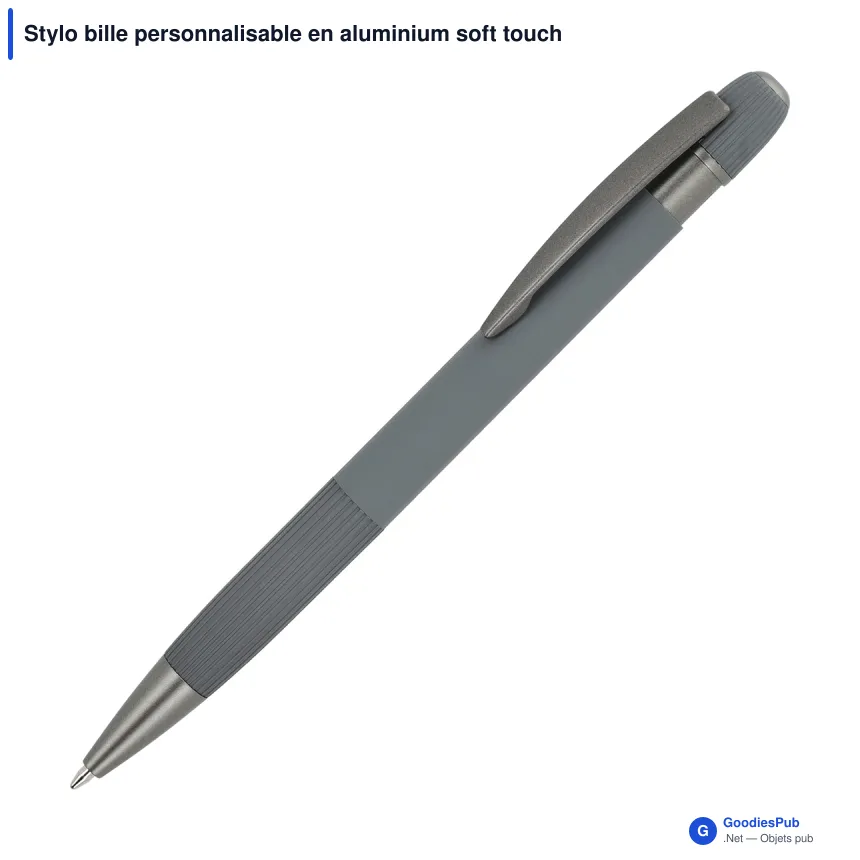 Stylo bille personnalisable en aluminium soft touch avec logo - Toulouse - Image 10