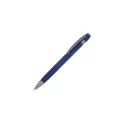Variante Bleu foncé - Stylo bille personnalisable en aluminium soft touch avec logo - Toulouse