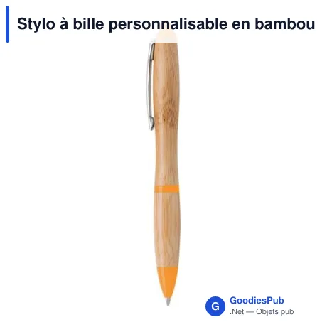 Stylo à bille personnalisable en bambou Hetty avec logo