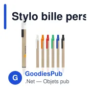Stylo bille personnalisable en ABS recyclé avec logo - Papier - Miniature 1