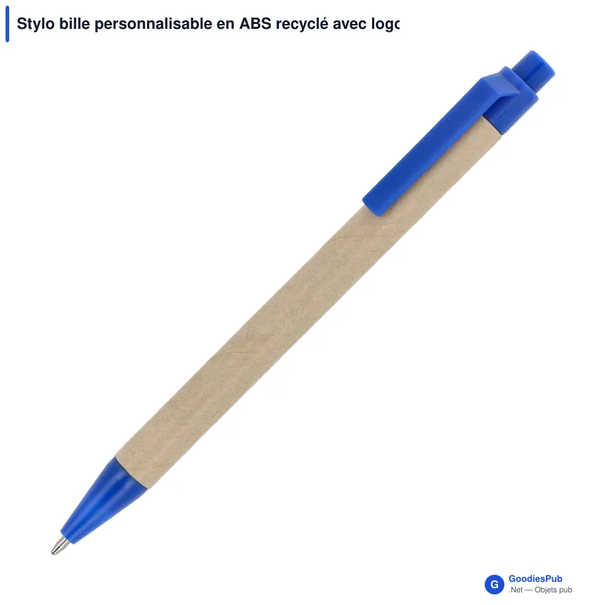 Stylo bille personnalisable en ABS recyclé avec logo - Papier - Image 2