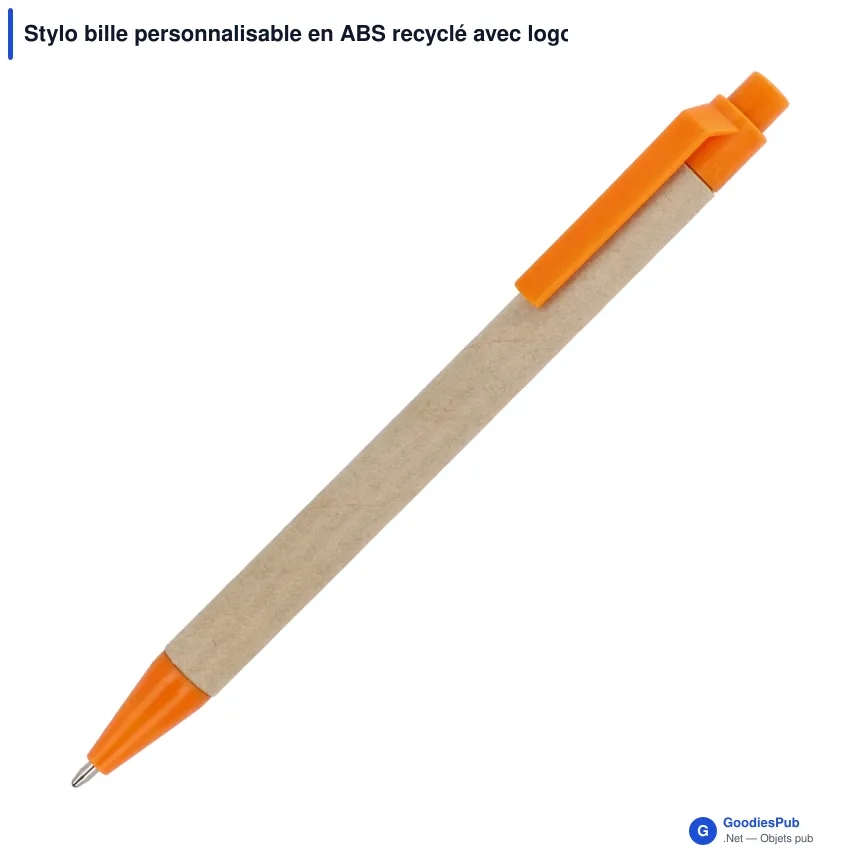 Stylo bille personnalisable en ABS recyclé avec logo - Papier - Image 3