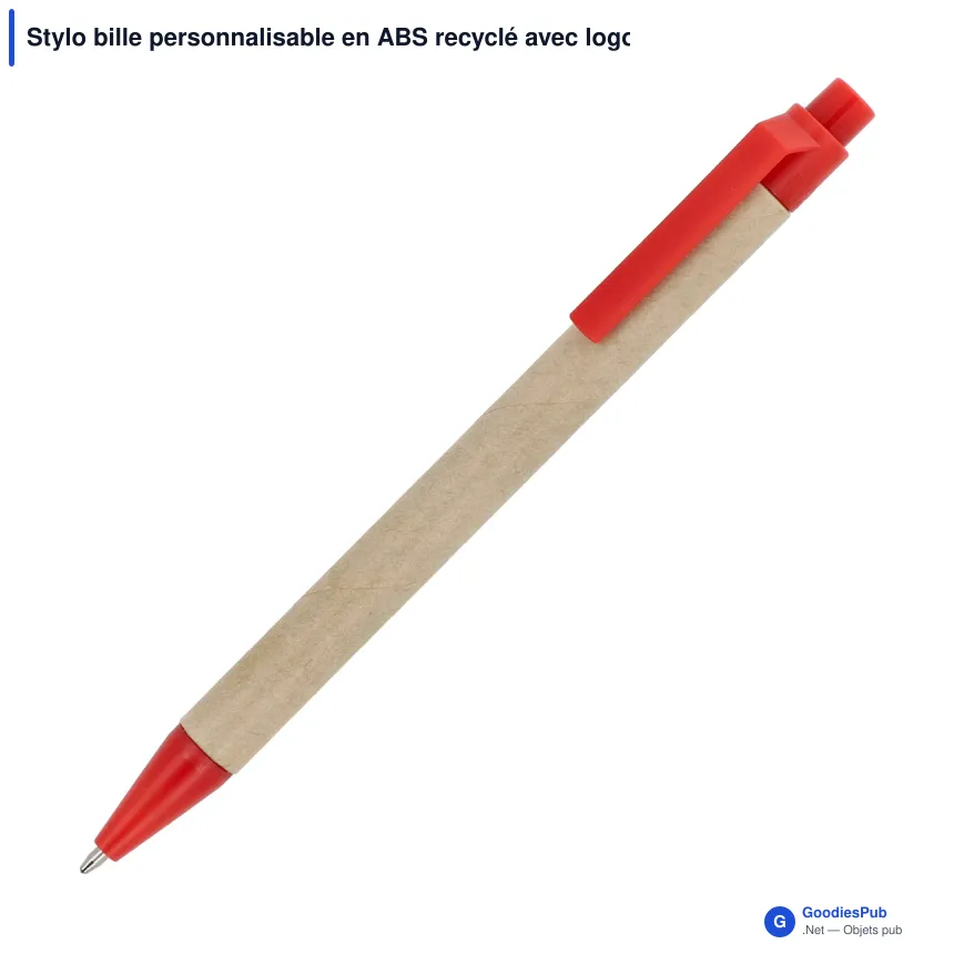 Stylo bille personnalisable en ABS recyclé avec logo - Papier - Image 4